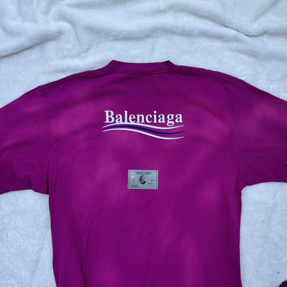 Balenciaga Balenciaga Pink Dyed Premium Embroidered Campaign Logo Tee Size US XL / EU 56 / 4 - 2 Thumbnail
