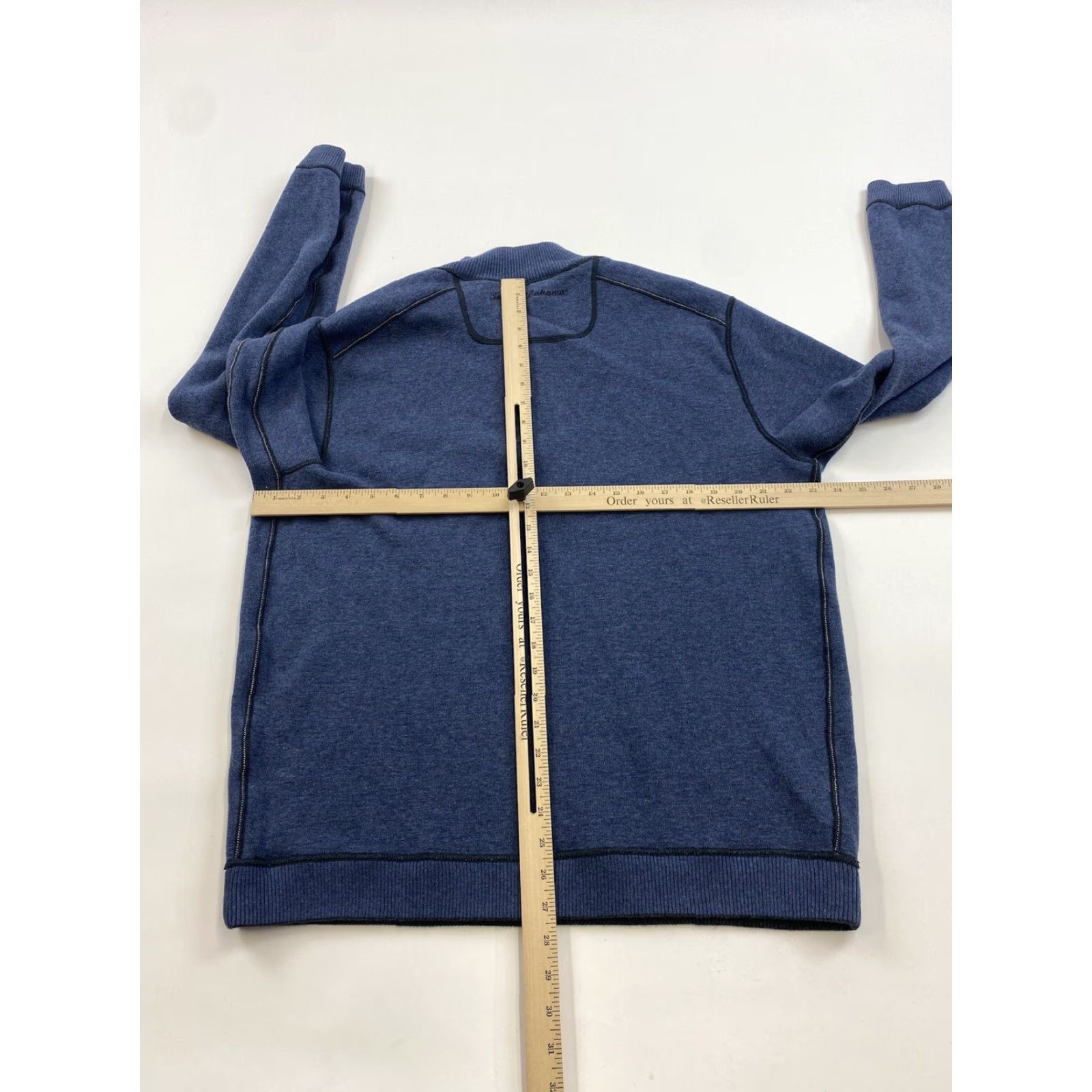Tommy Bahama Tommy Bahama Reversible Sweater Mens XL Gray Blue Quarter Zip 1/4 Zip Mock Neck Knit Pullover Classic Preppy Size US XL / EU 56 / 4 - 3 Thumbnail