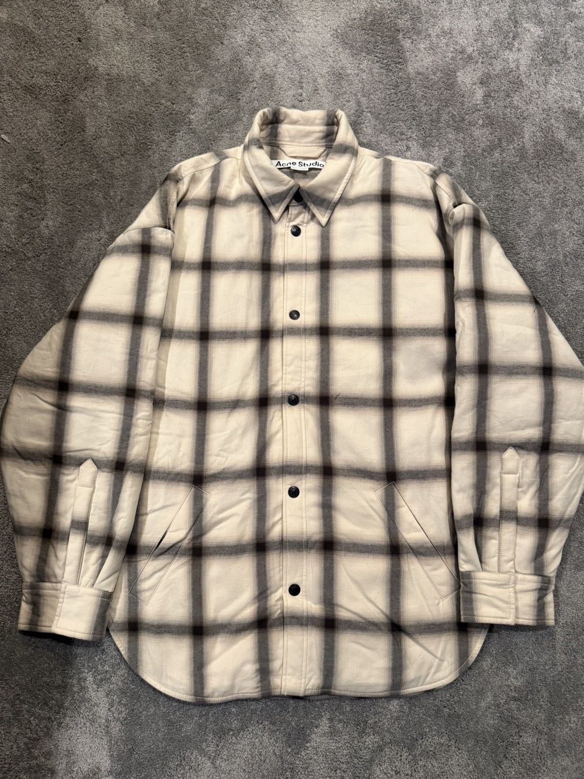 Acne Studios ACNE STUDIOS FLANNEL BUTTON-UP SHIRT SIZE 50 Size US M / EU 48-50 / 2 - 1 Thumbnail