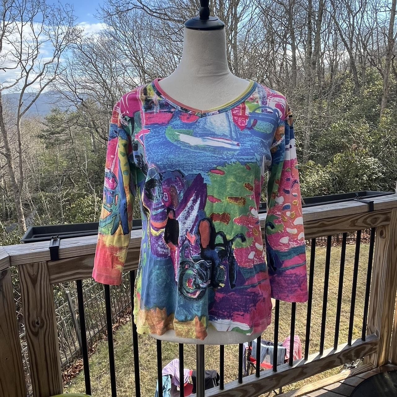 Other Women’s Michael Leu Abstract Print 100% Cotton Top Size S / US 4 / IT 40 - 1 Thumbnail