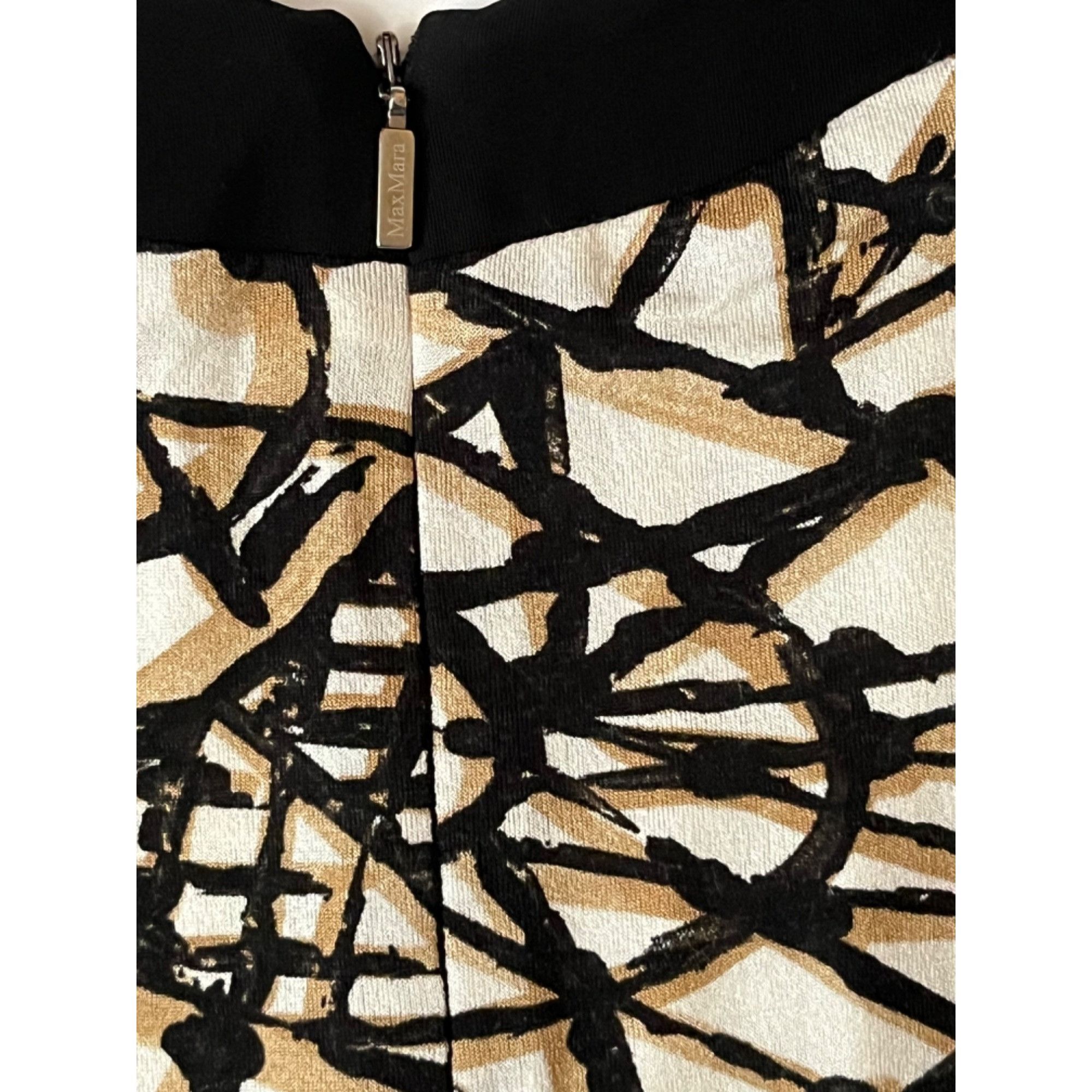 Max Mara $885 New Max Mara 38 US 4 Sheath Dress Jersey Knit Geo Midi Size S / US 4 / IT 40 - 4 Thumbnail