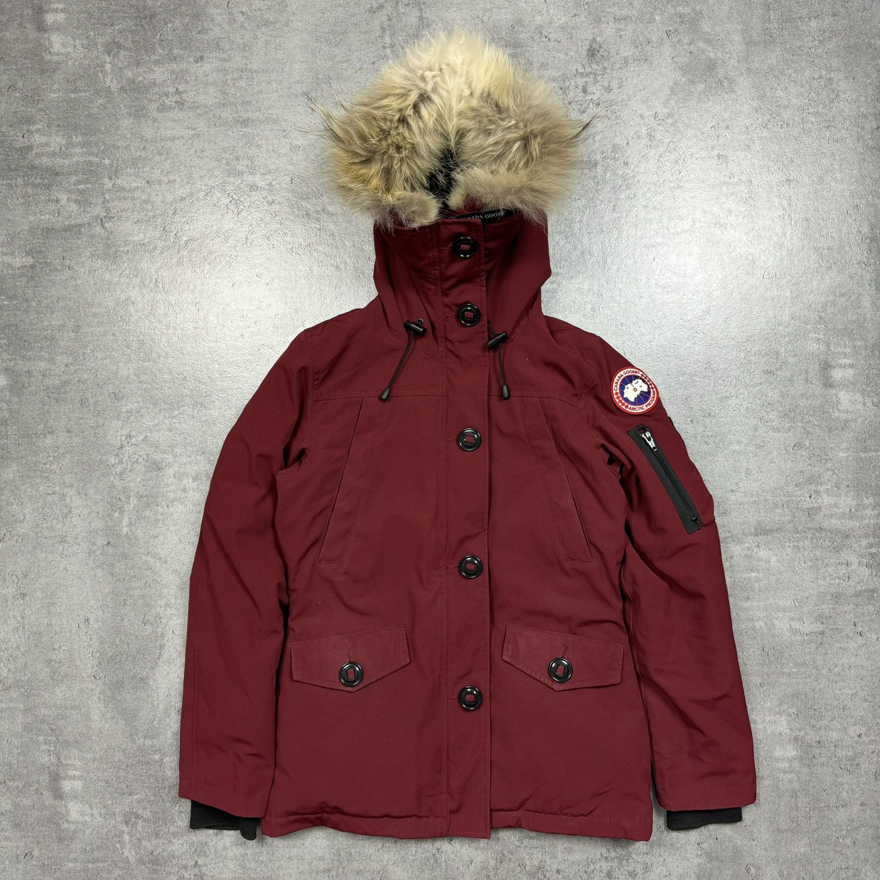 image of Canada Goose Jasper Parka Jacket in Burgundy, Women's (Size XS)