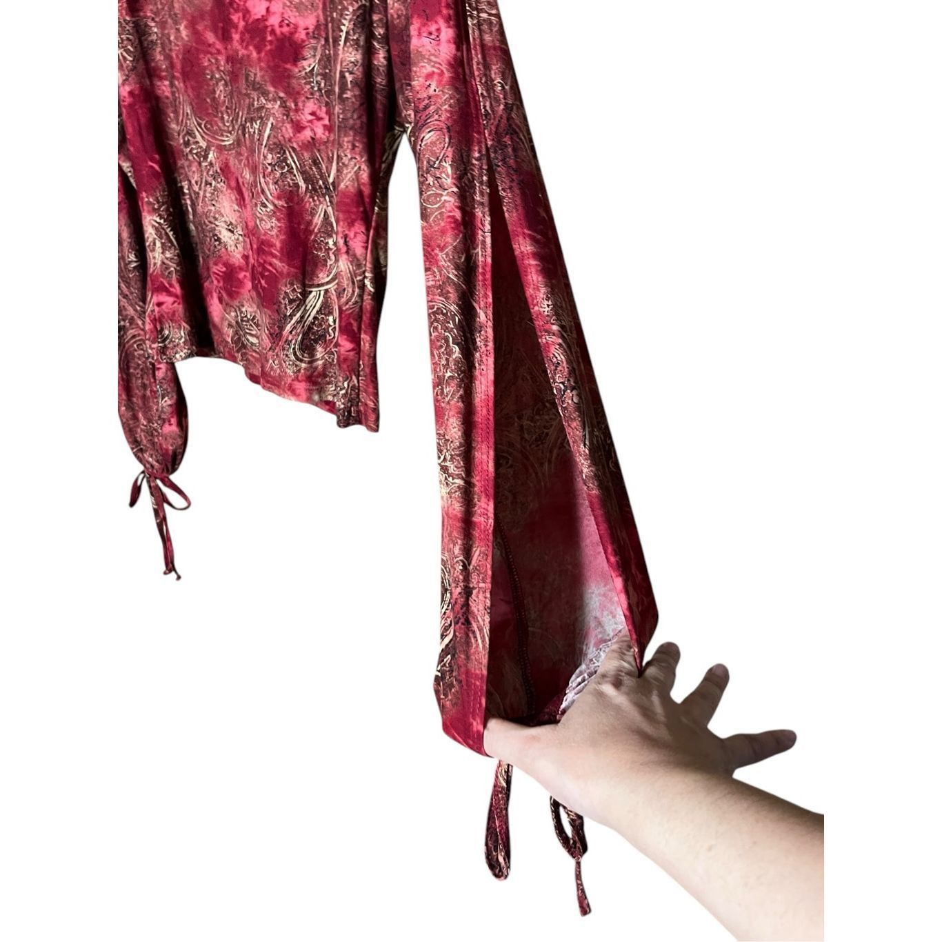 Other Vintage Rave Y2K Cold Shoulder Paisley Long Sleeve Blouse Size L Size L / US 10 / IT 46 - 4 Thumbnail