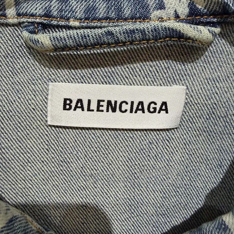 Balenciaga Balenciaga Letter Logo Printed Denim Jacket Size XS / US 0-2 / IT 36-38 - 7 Thumbnail