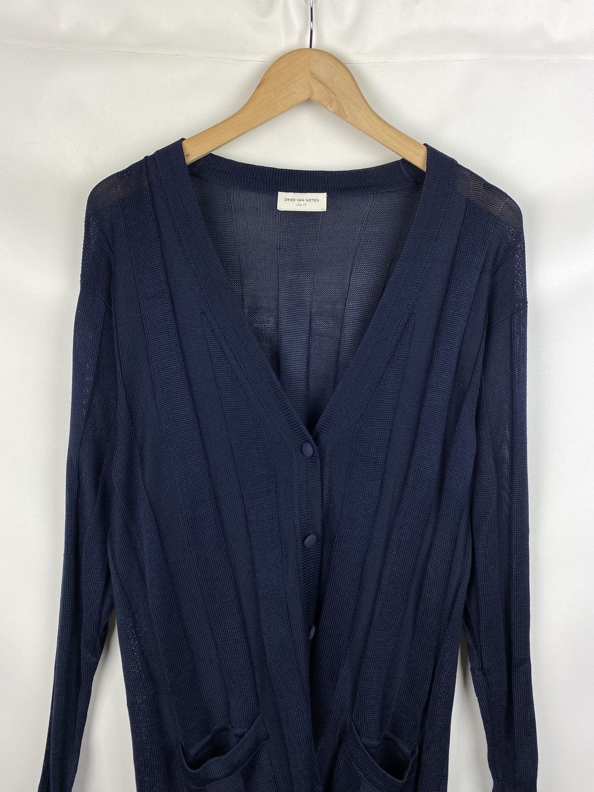 Dries Van Noten Dries Van Noten ladies silk cardigan sweater size 42 navy Size M / US 6-8 / IT 42-44 - 4 Thumbnail