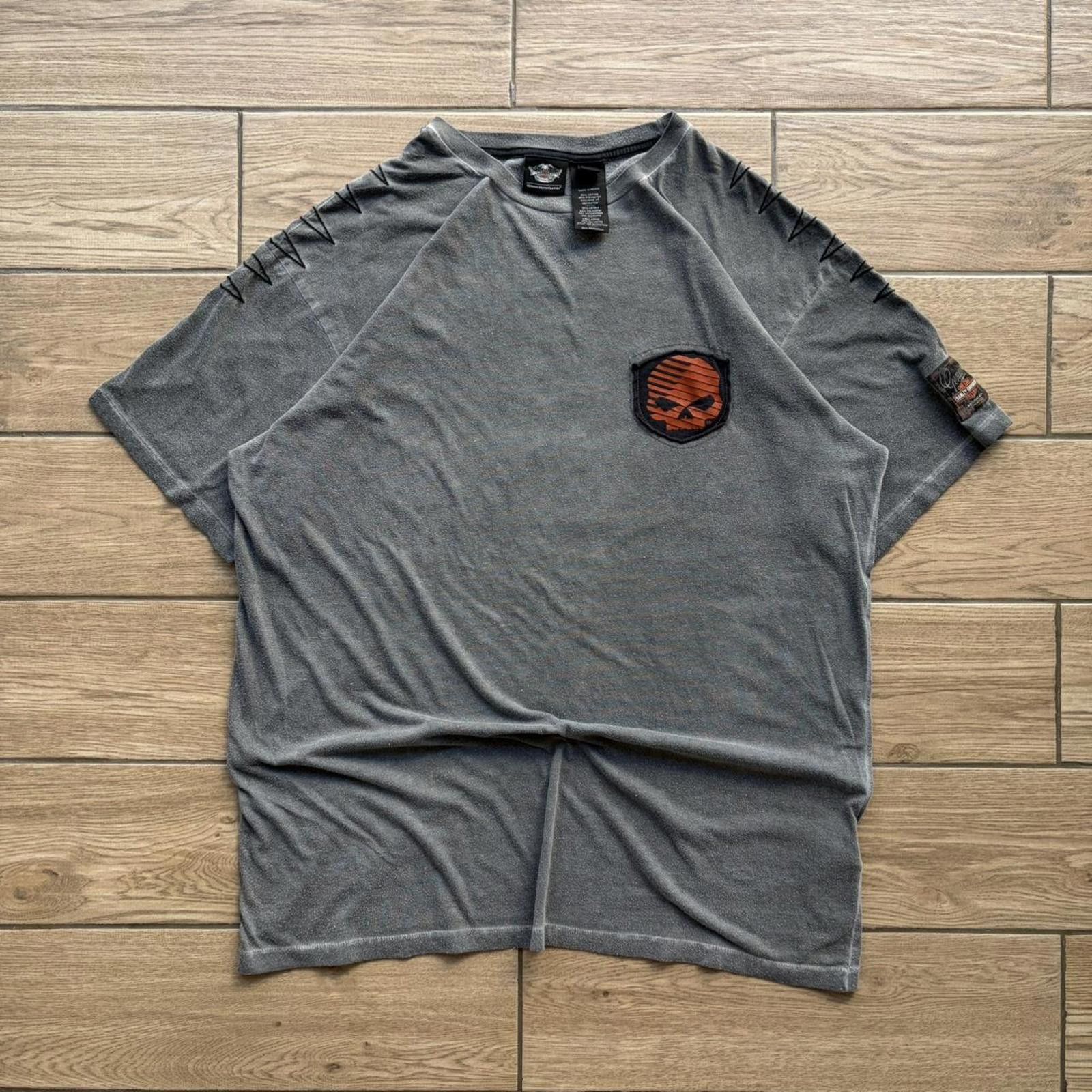 Harley Davidson Y2K Grey Harley Davidson Grunge Skull Biker T-Shirt Size US XL / EU 56 / 4 - 4 Thumbnail