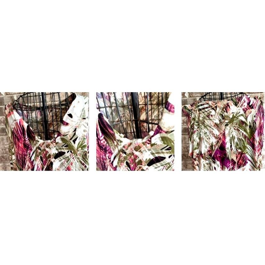 Other Ellen Weaver Maxi Dress Large Sleeveless Flowy Abstract Leav Size L / US 10 / IT 46 - 10 Thumbnail