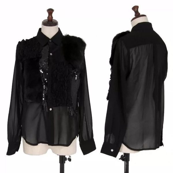 Comme des Garcons Comme Des Garcons Black Retro Sequin Shirt Size XS / US 0-2 / IT 36-38 - 1 Thumbnail