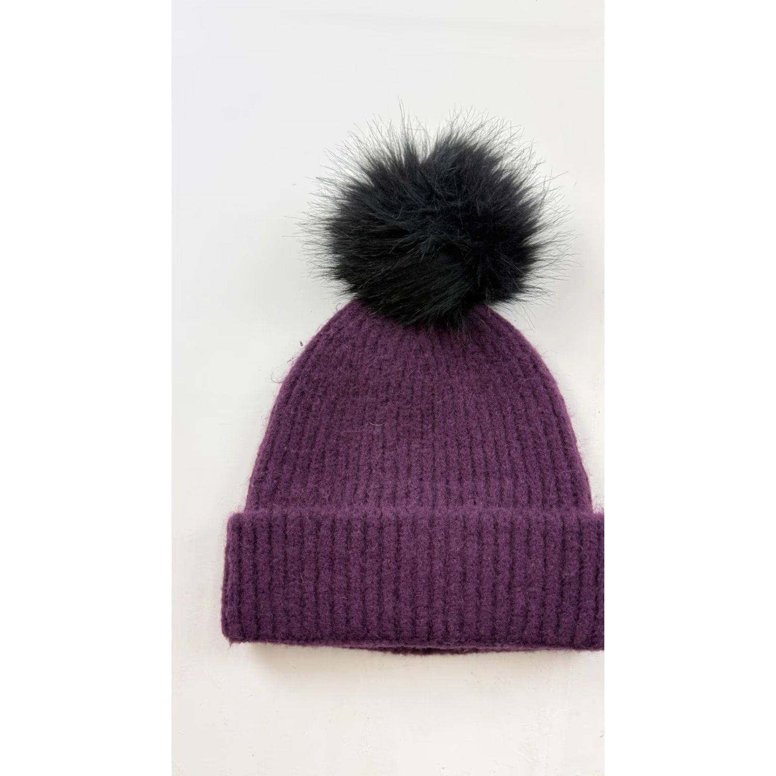 Vintage Columbia Hat Beanie Womens Purple Knit Pom Fleece Lined Winter Size ONE SIZE - 2 Thumbnail