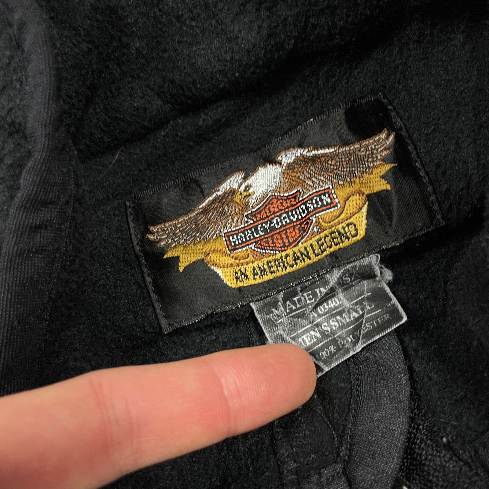Harley Davidson × Vintage Vintage Harley-Davidson Men's Black Full Zip Fleece Jacket S Size US S / EU 44-46 / 1 - 8 Thumbnail