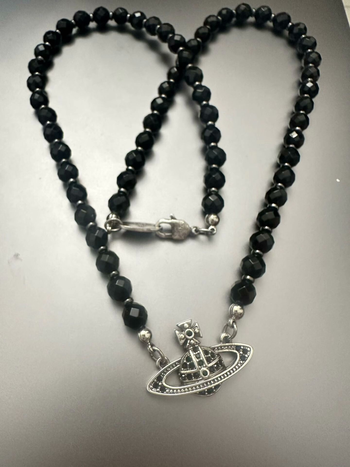 Vivienne Westwood vivienne westwood black onyx saturn necklace Size ONE SIZE - 1 Thumbnail