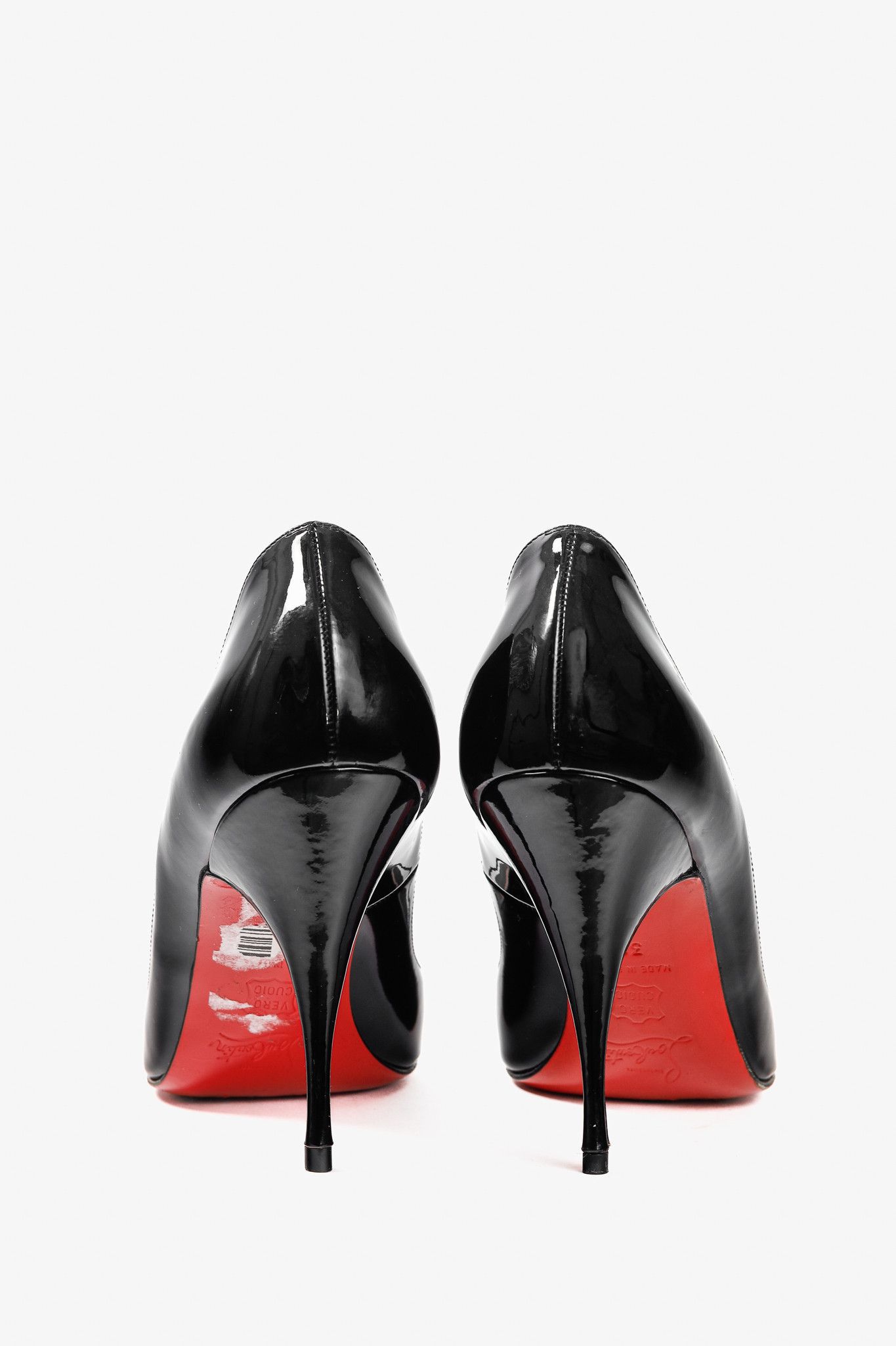 Christian Louboutin Christian Louboutin Yoyo 100 Patent Peep-Toe Pumps Size US 7.5 / IT 37.5 - 3 Thumbnail