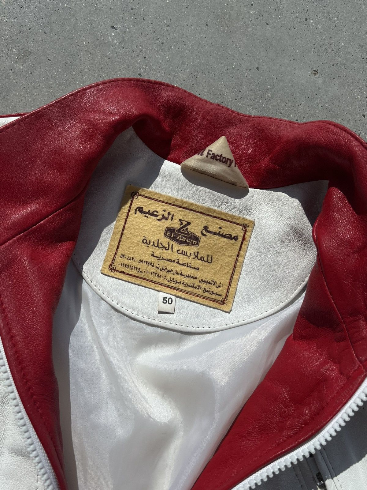 Japanese Brand × Vintage White and red leather jacket racing Size US M / EU 48-50 / 2 - 4 Thumbnail