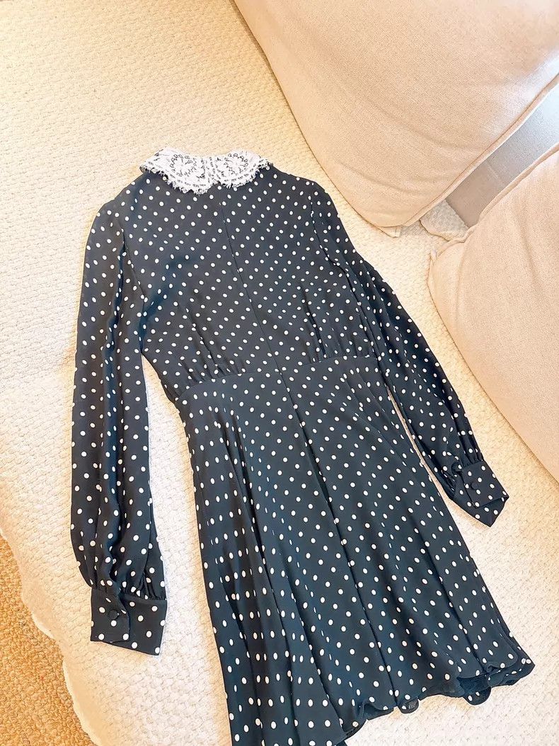Valentino Valentino Black and white polka dot silk dress Size M / US 6-8 / IT 42-44 - 5 Thumbnail
