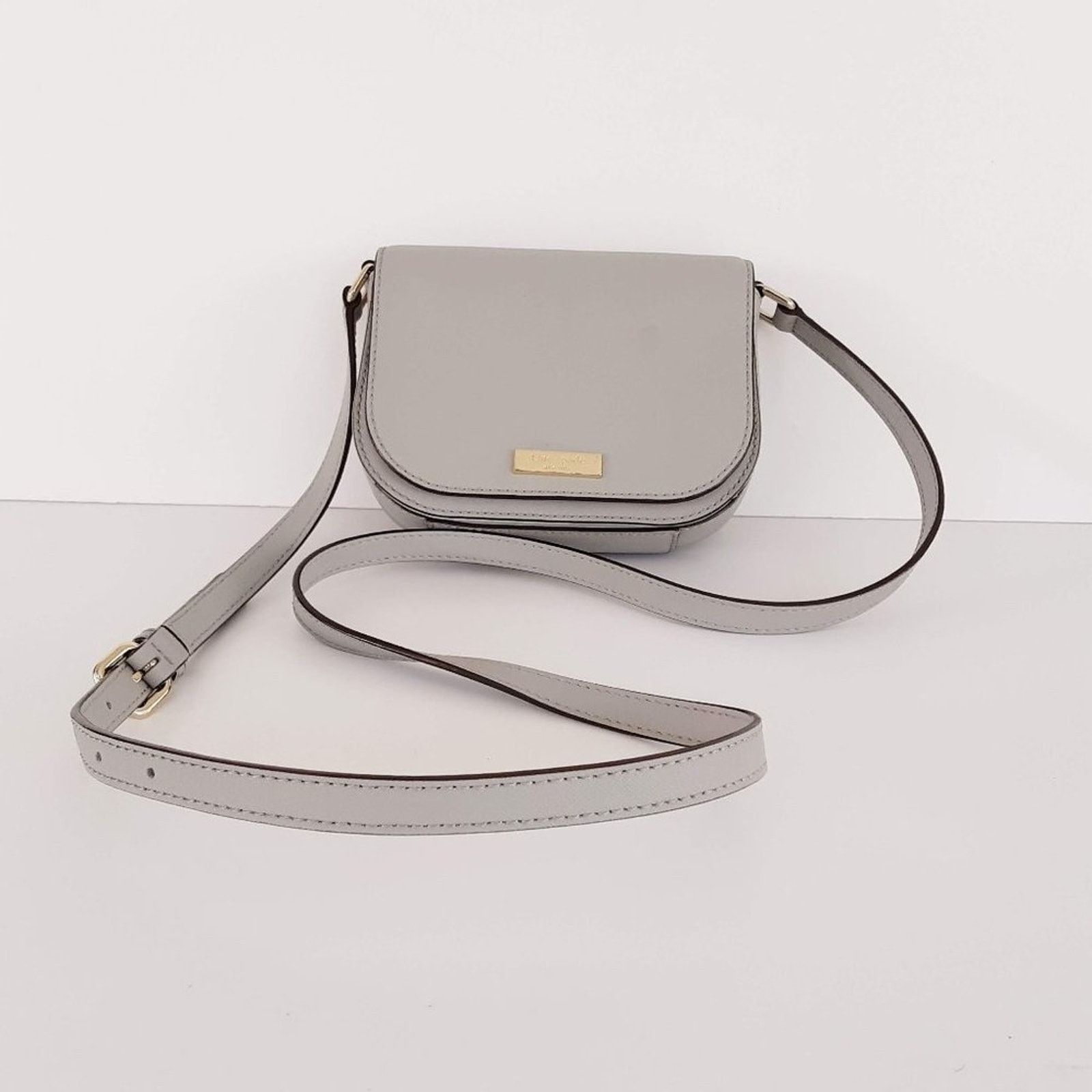 Kate Spade Crossbody Foldover Flap Bag Euc in Grey, Women's