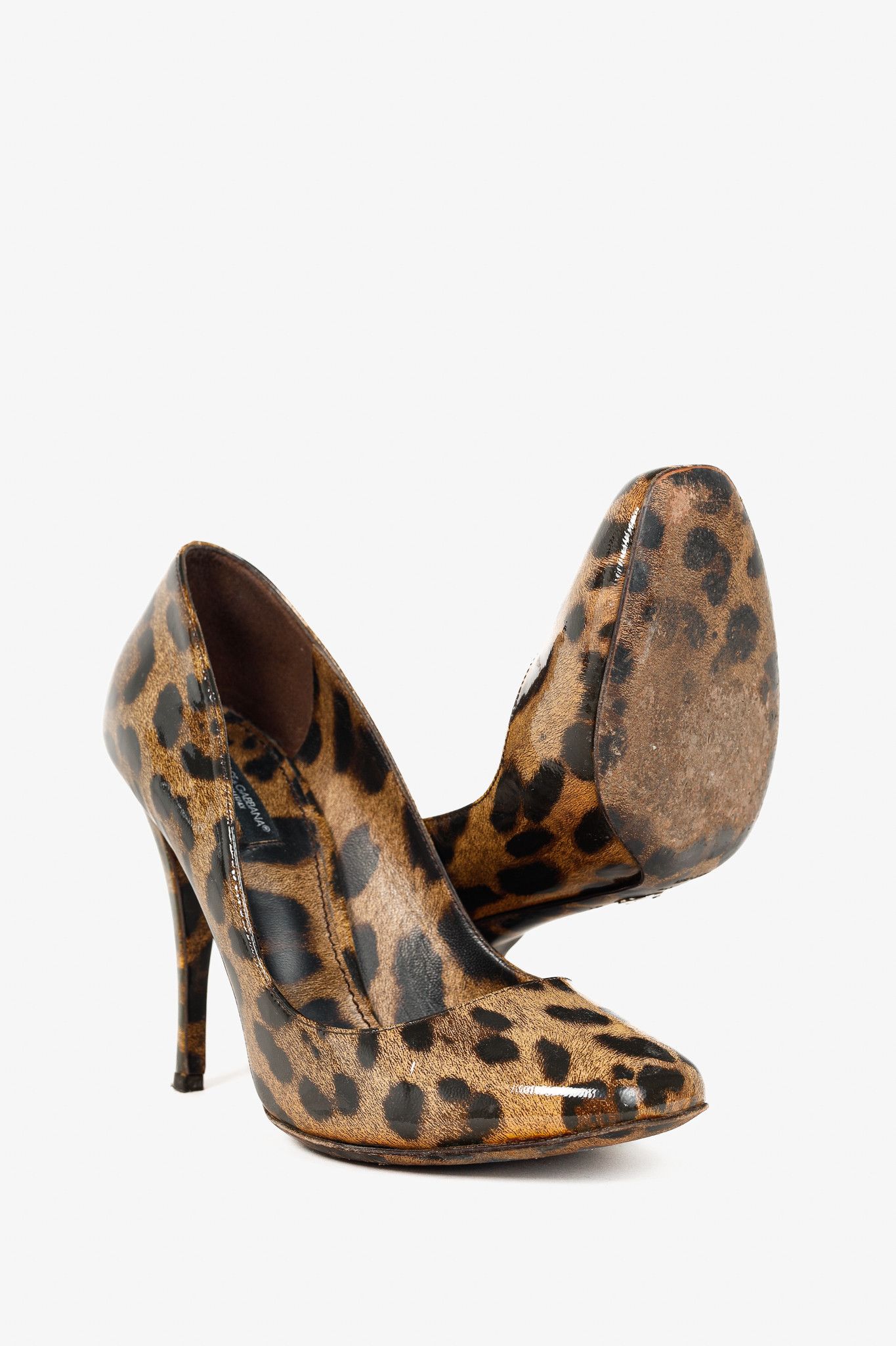 Dolce & Gabbana Dolce & Gabbana Brown Leopard Patent Leather Pumps Size US 9 / IT 39 - 4 Thumbnail