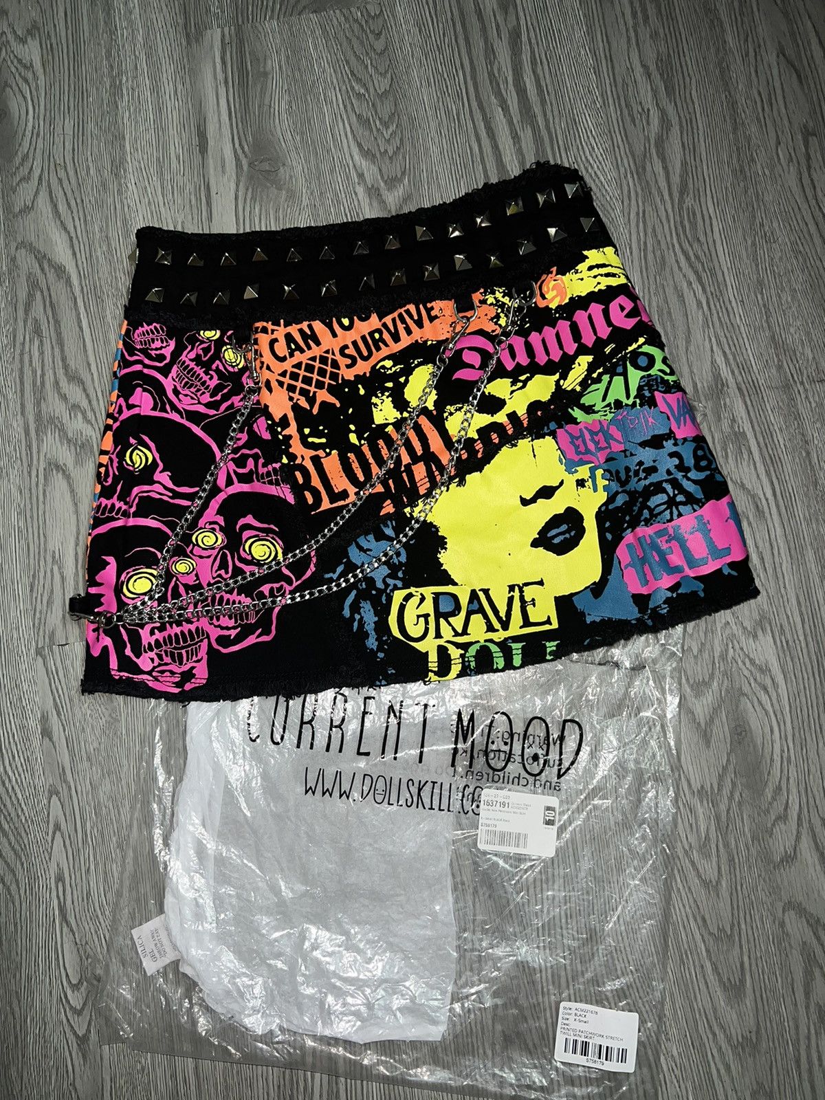 Japanese Brand Louder now patchwork mini skirt ❤️‍🔥⛓️ Size 25" / US 0 / IT 36 - 5 Thumbnail