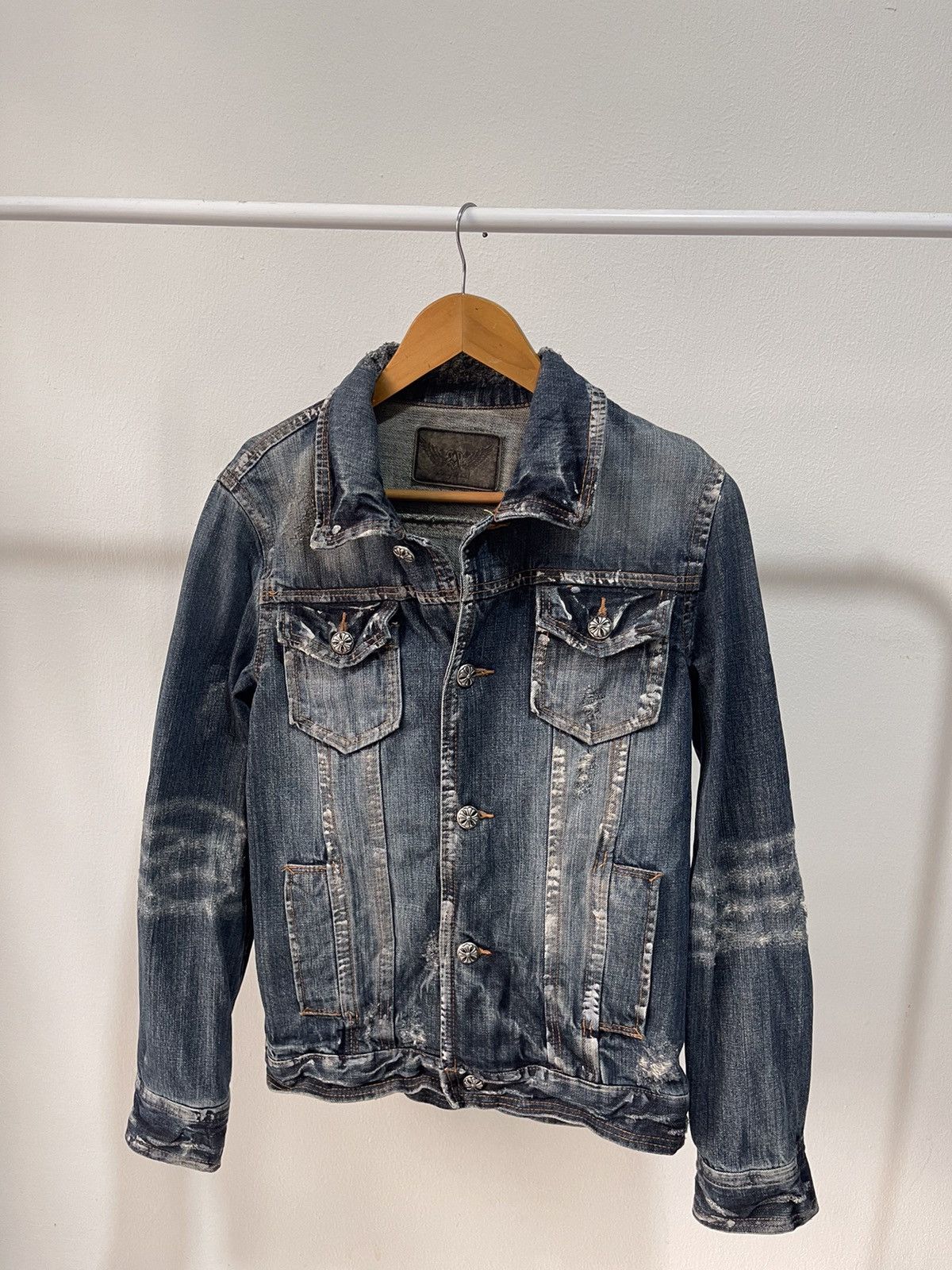 If Six Was Nine 2000s Angel Equal Trashed Denim Jacket A5 Size US S / EU 44-46 / 1 - 4 Thumbnail