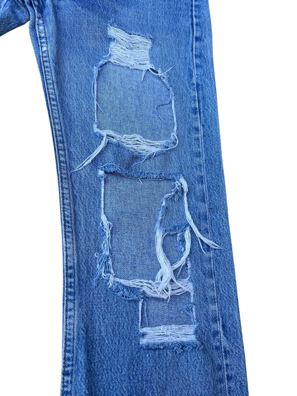 Levi's Vintage 80s Levi’s 501 Usa Distress Rips Denim Cropped Jeans Size US 29 - 9 Thumbnail
