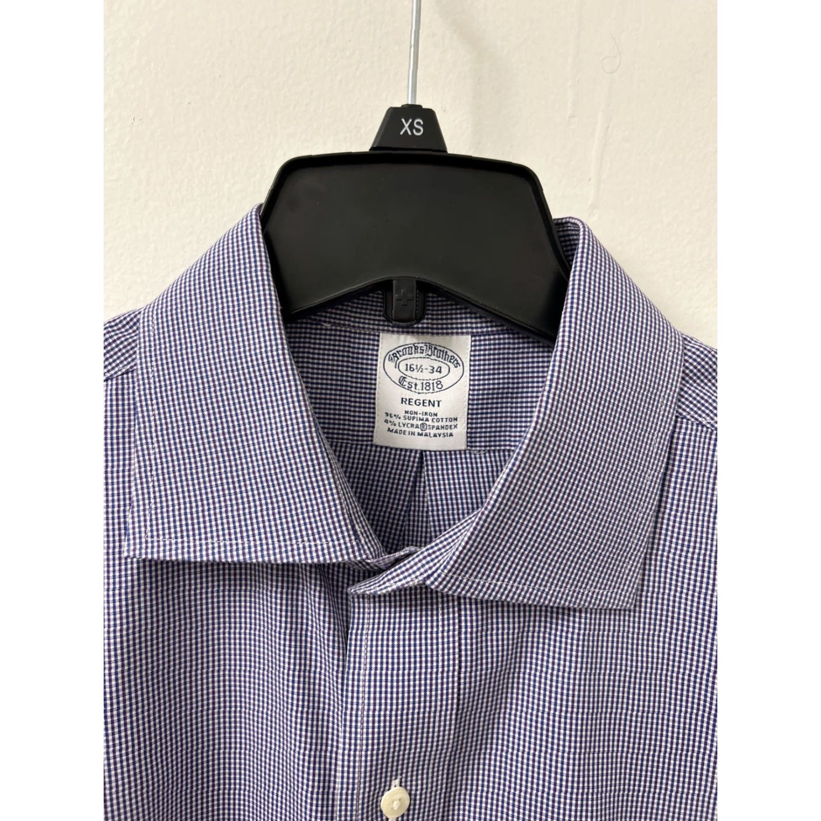 Brooks Brothers Brooks Brothers Regent Shirt Mens 16.5 Blue Red Plaid Non Iron Supima Button Up Size US XL / EU 56 / 4 - 4 Thumbnail