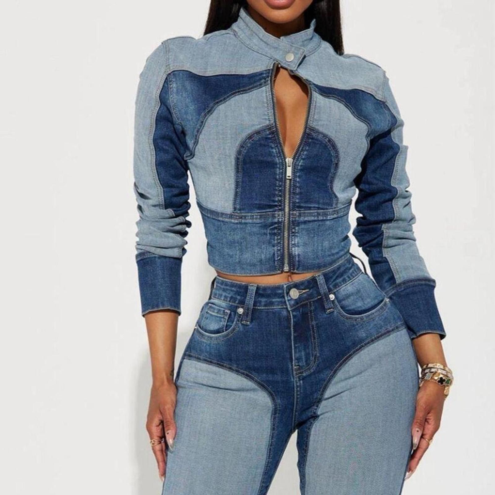 Fashion Nova Fashion nova Coronado Two Tone Denim Moto Jacket Size S / US 4 / IT 40 - 3 Thumbnail