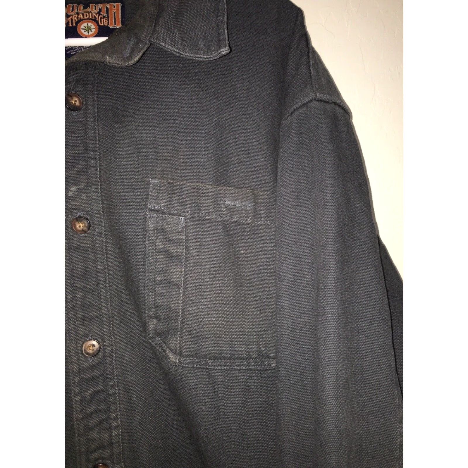 Duluth Trading Company VINTAGE Duluth Trading Company Work Canvas Shirt Jacket Men XL Grayish Blue | Heavy Durable Outer Shell Size US XL / EU 56 / 4 - 4 Thumbnail