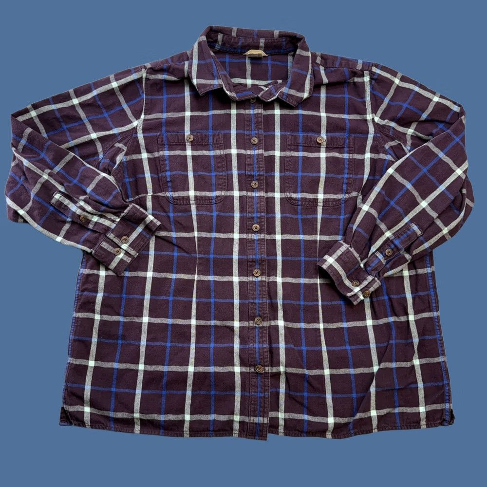 Vintage Duluth Shirt Womens 1X Purple Plaid Button-Up Casual Workwear Flannel Cotton Knit Relaxed Fall Spring Winter Boys Girls Mens Womens Size XL / US 12-14 / IT 48-50 - 1 Thumbnail