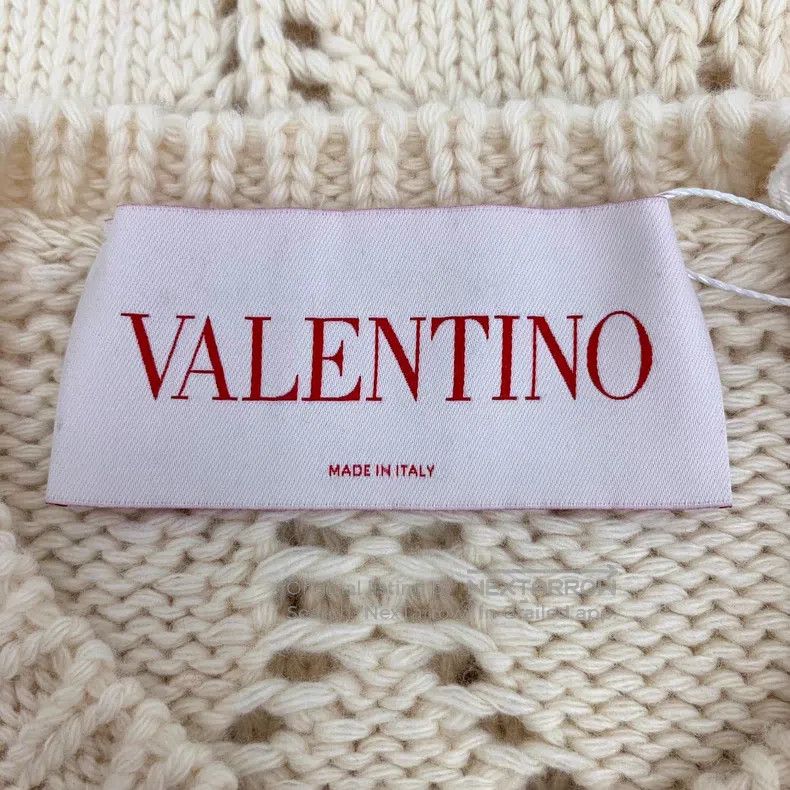 Valentino Valentino Beige cherry embroidered wool crew neck long sle Size S / US 4 / IT 40 - 5 Thumbnail