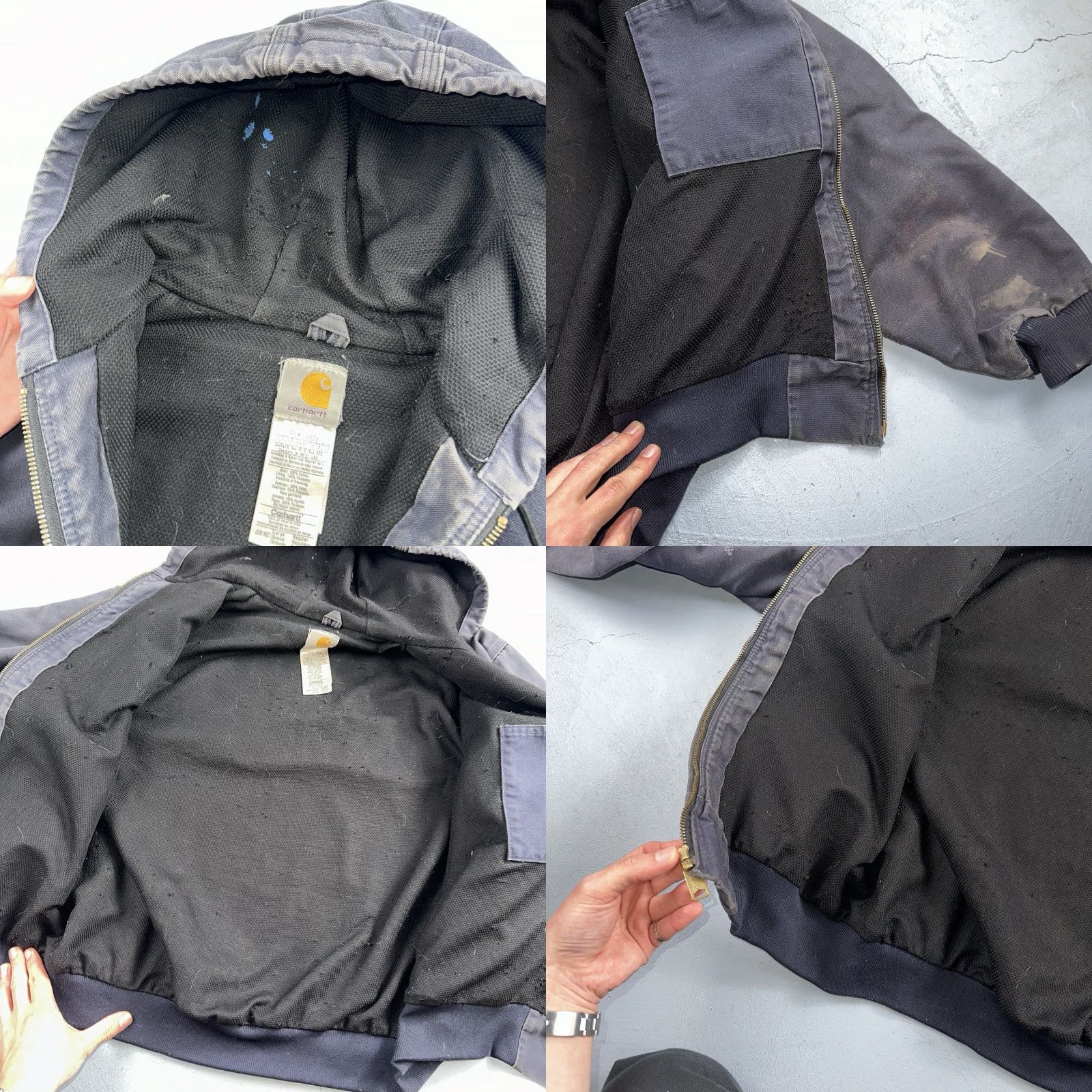 Carhartt VINTAGE Carhartt Jacket Bomber Jacket Mens L Purple Hooded 90s J208 MDT Thrashed Size US L / EU 52-54 / 3 - 8 Thumbnail