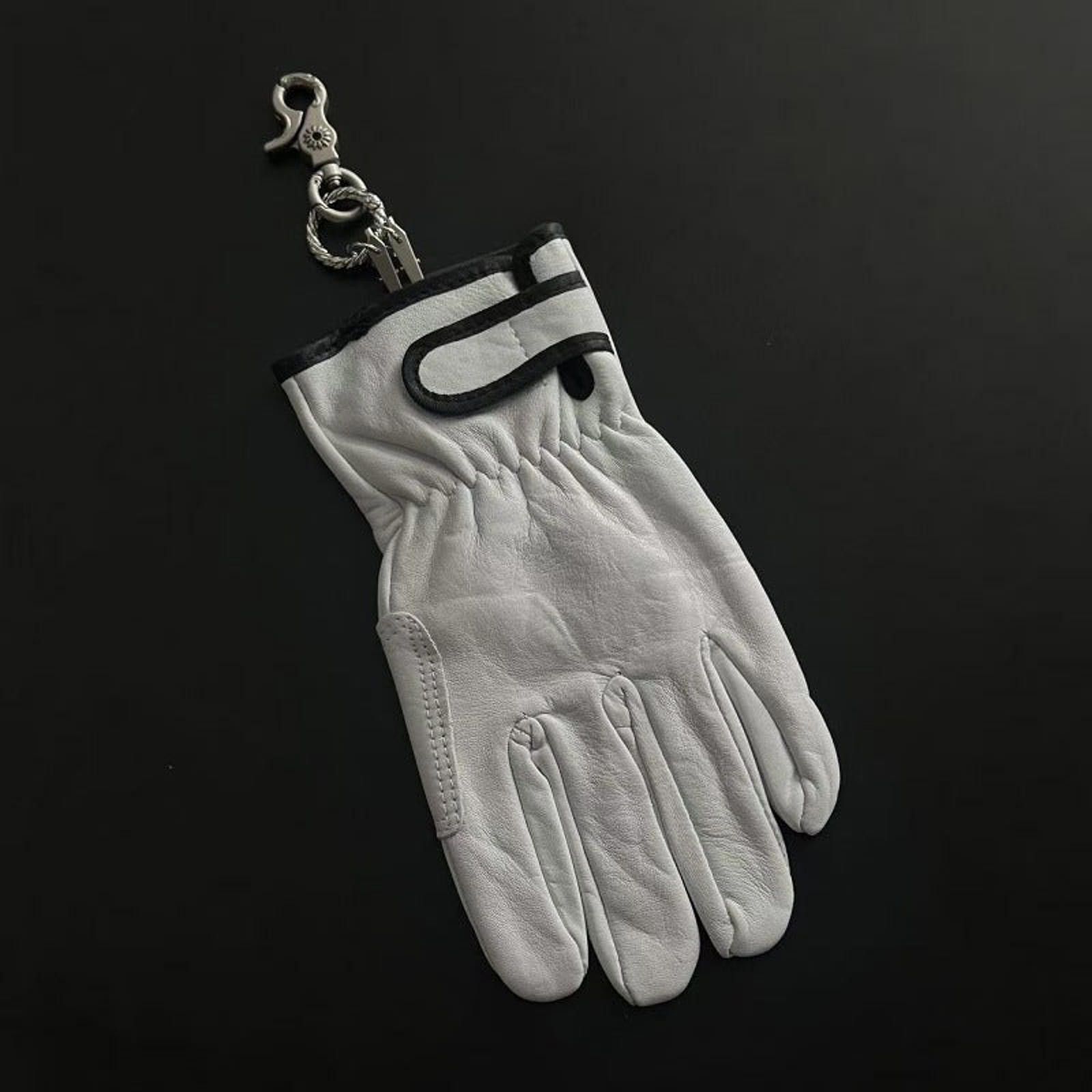 Jewelry Brown Leather Motorcycle Gloves Attachment for Pants Size ONE SIZE - 4 Thumbnail