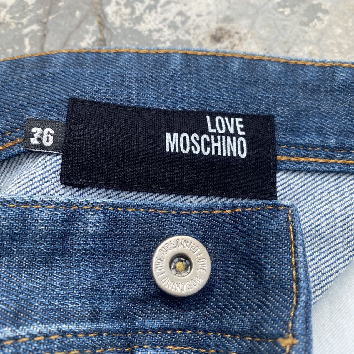 Moschino LOVE MOSCHINO Peace Paint Stamp Jeans Size US 35 - 12 Thumbnail