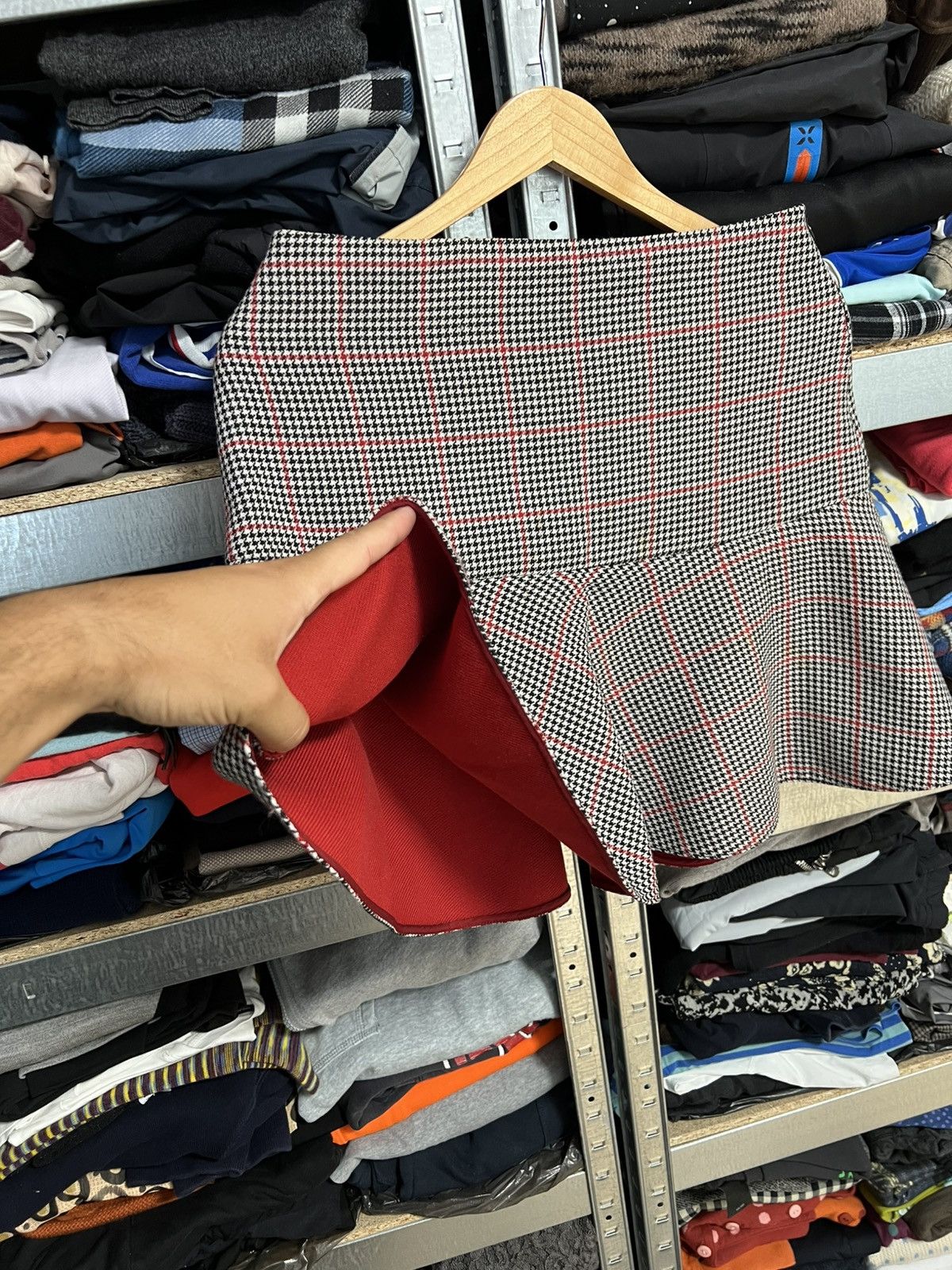 RED Valentino Red Valentino Tweed Zip Skirt A-Line Check Pleated Italy 44 Size 30" / US 8 / IT 44 - 3 Thumbnail