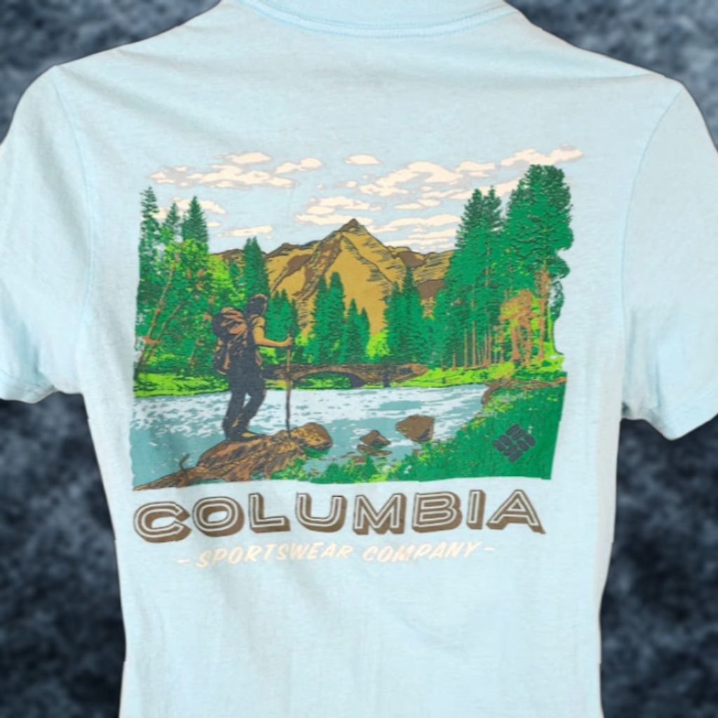 Vintage Columbia Oregon Hiking T Shirt Mens Small Blue Outdoors Crew Neck Short Sleeve Nature T-Shirt 2010-2019 Outdoor Travel Size US S / EU 44-46 / 1 - 1 Thumbnail