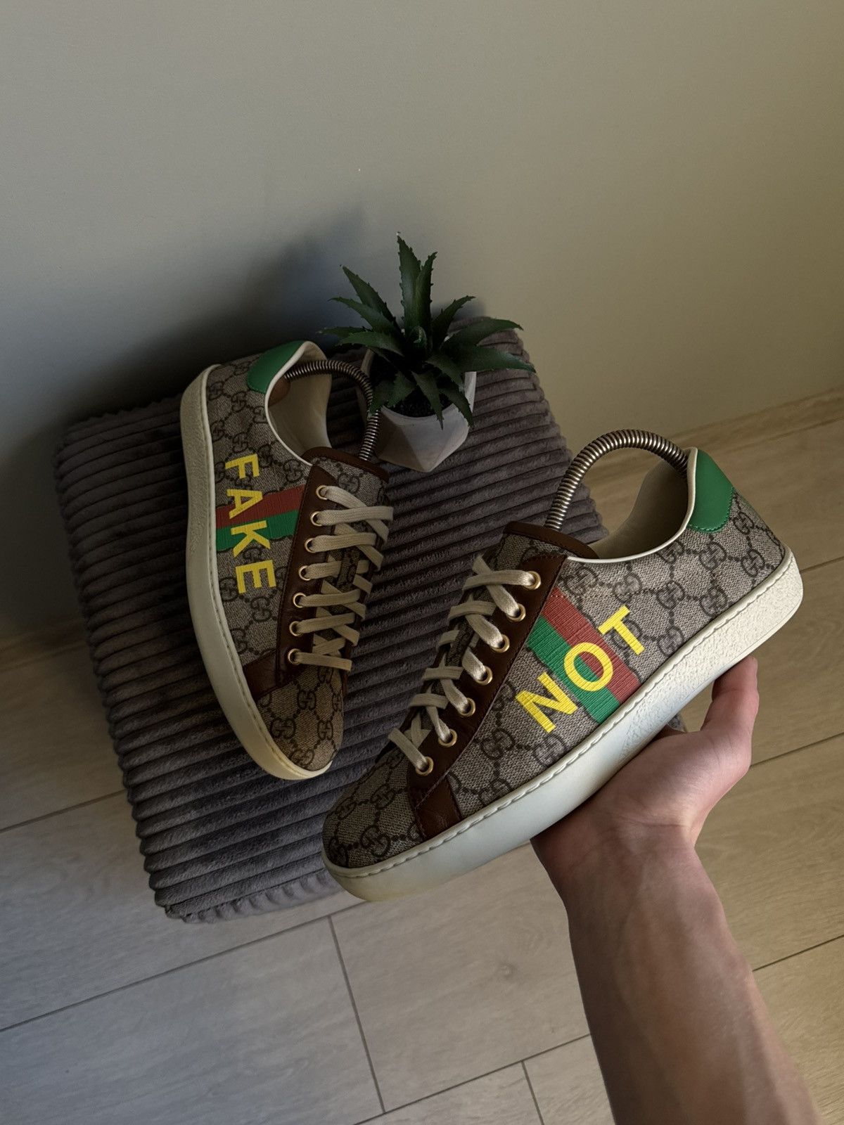 Gucci Gucci Fake Not Ace GG Monogram Sneakers Size US 6.5 / EU 39-40 - 1 Thumbnail