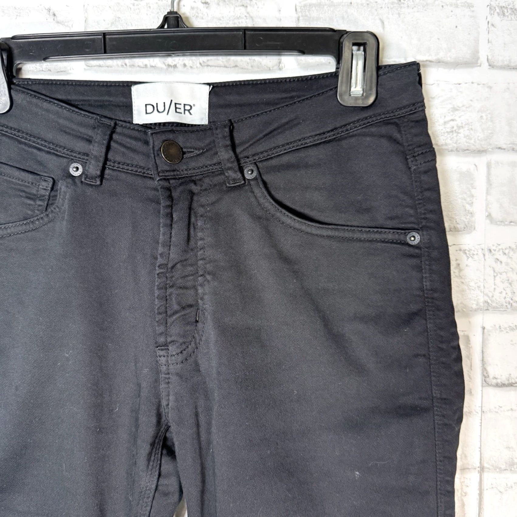 Vintage DU/ER Chino Pants Mens 26x30 Casual Beige Stretchy Size US 26 / EU 42 - 2 Thumbnail