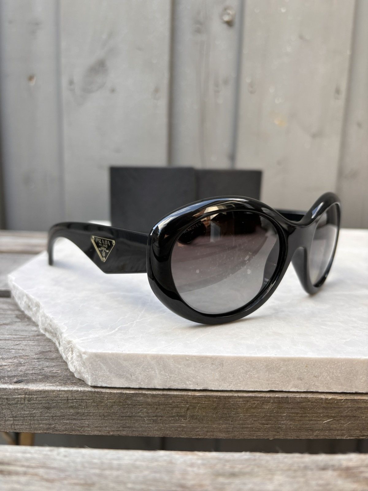Designer × Prada Prada Sunglasses Triangle Logo Oversized  display picture 2