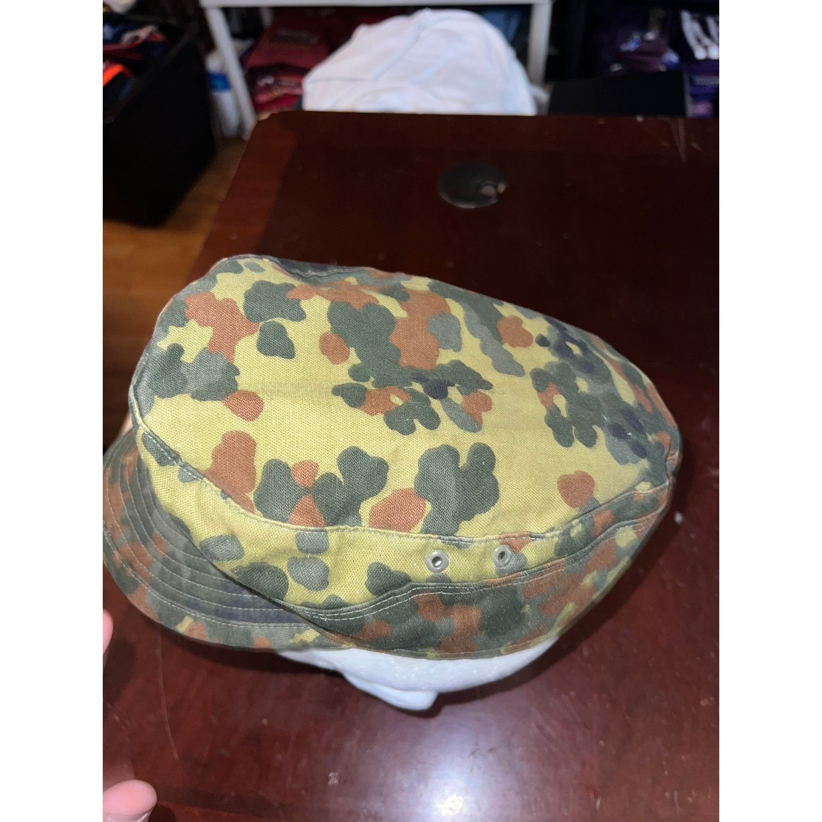 Vintage Vintage German Army Camo Hat Military Cap Berlin 1992 VTG OS Size ONE SIZE - 4 Thumbnail