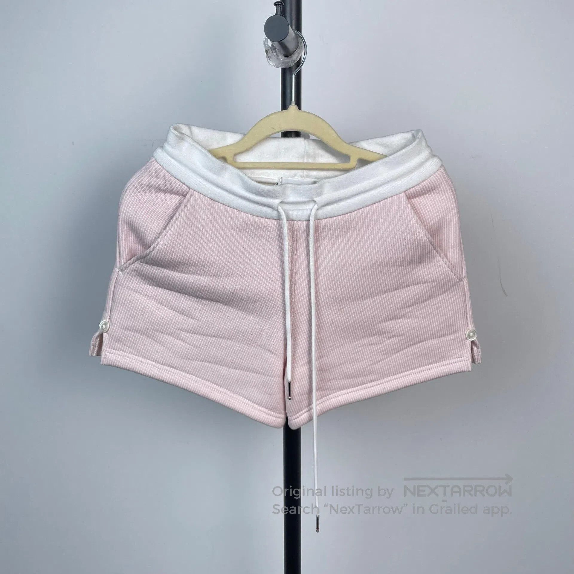 Thom Browne Thom Browne Pink and white color block shorts| Size 37" - 1 Thumbnail
