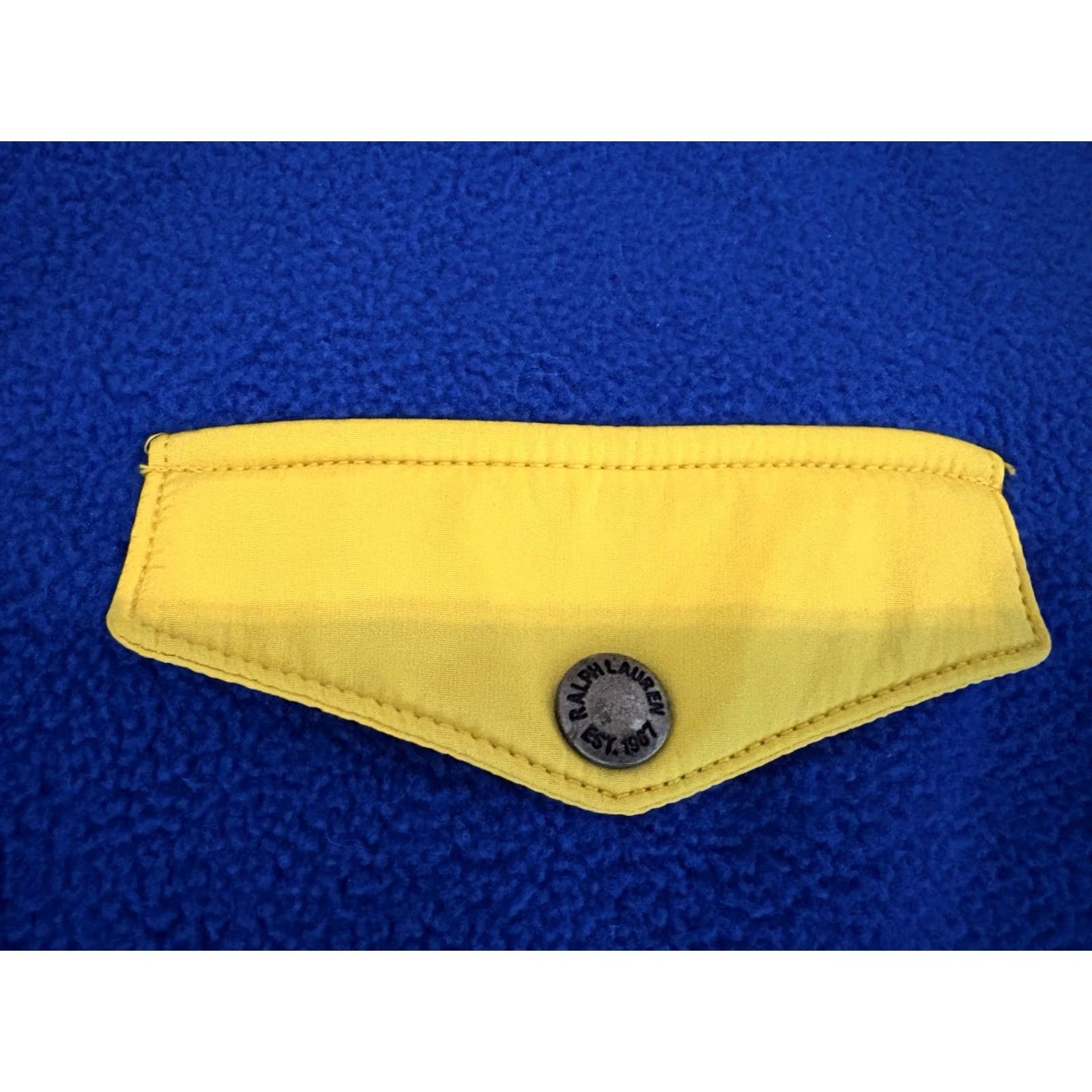 Polo Ralph Lauren Polo Ralph Lauren Blue Yellow Fleece Pullover Sweater Mens 2XL XXL Logo Solid Long Sleeve Pullover USA 2XL Mens Size US XXL / EU 58 / 5 - 3 Thumbnail