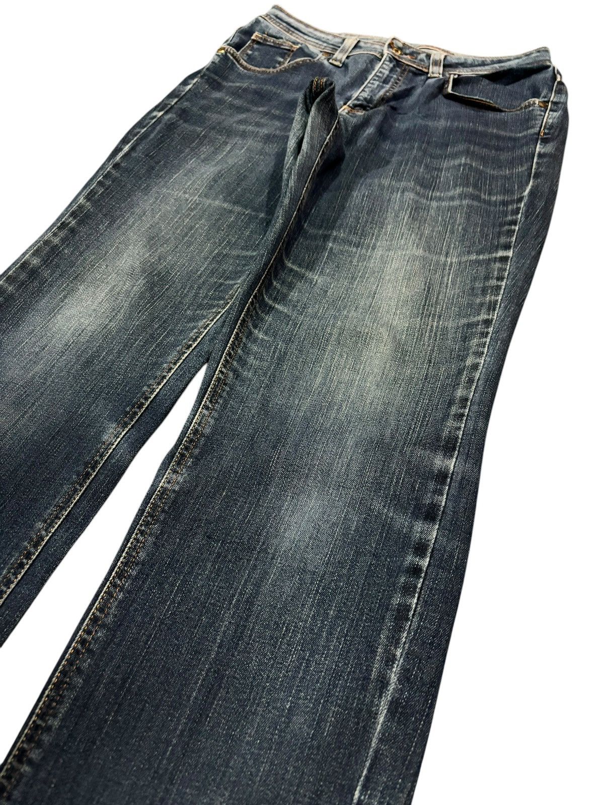 Edwin × Japanese Brand Vintage Y2k Edwin 406 Made In Japan Faded Straight Cut Jeans Size US 31 - 3 Thumbnail