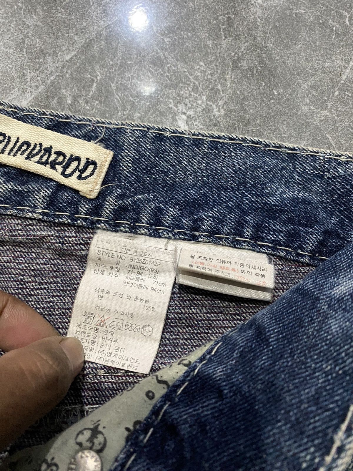 If Six Was Nine × Le Grande Bleu (L.G.B.) Buckaroo Distressed Jeans Size US 31 - 8 Thumbnail