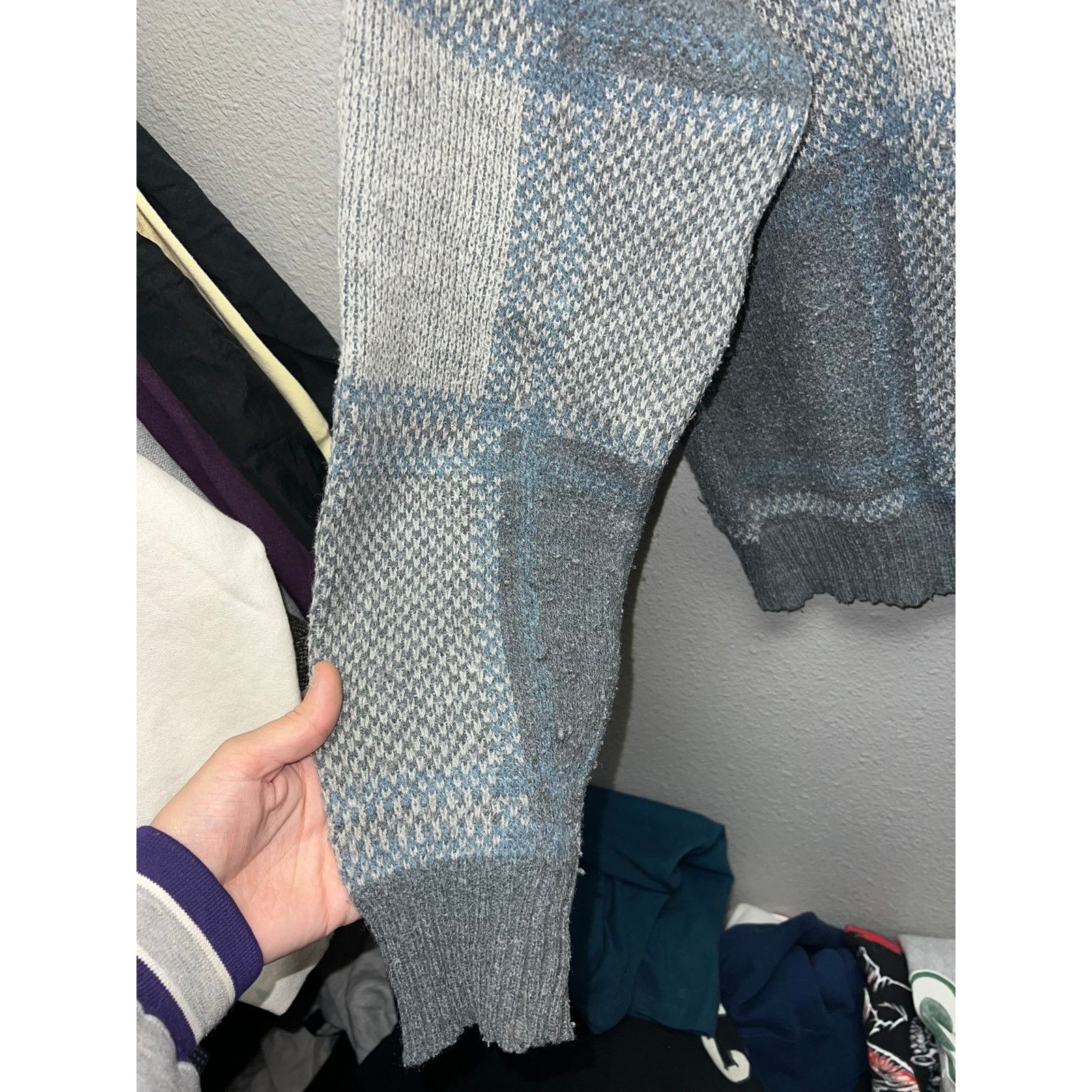 Vintage Vintage Michael Gerald Sweater Gray Blue Pullover 90s XL Size US XL / EU 56 / 4 - 4 Thumbnail