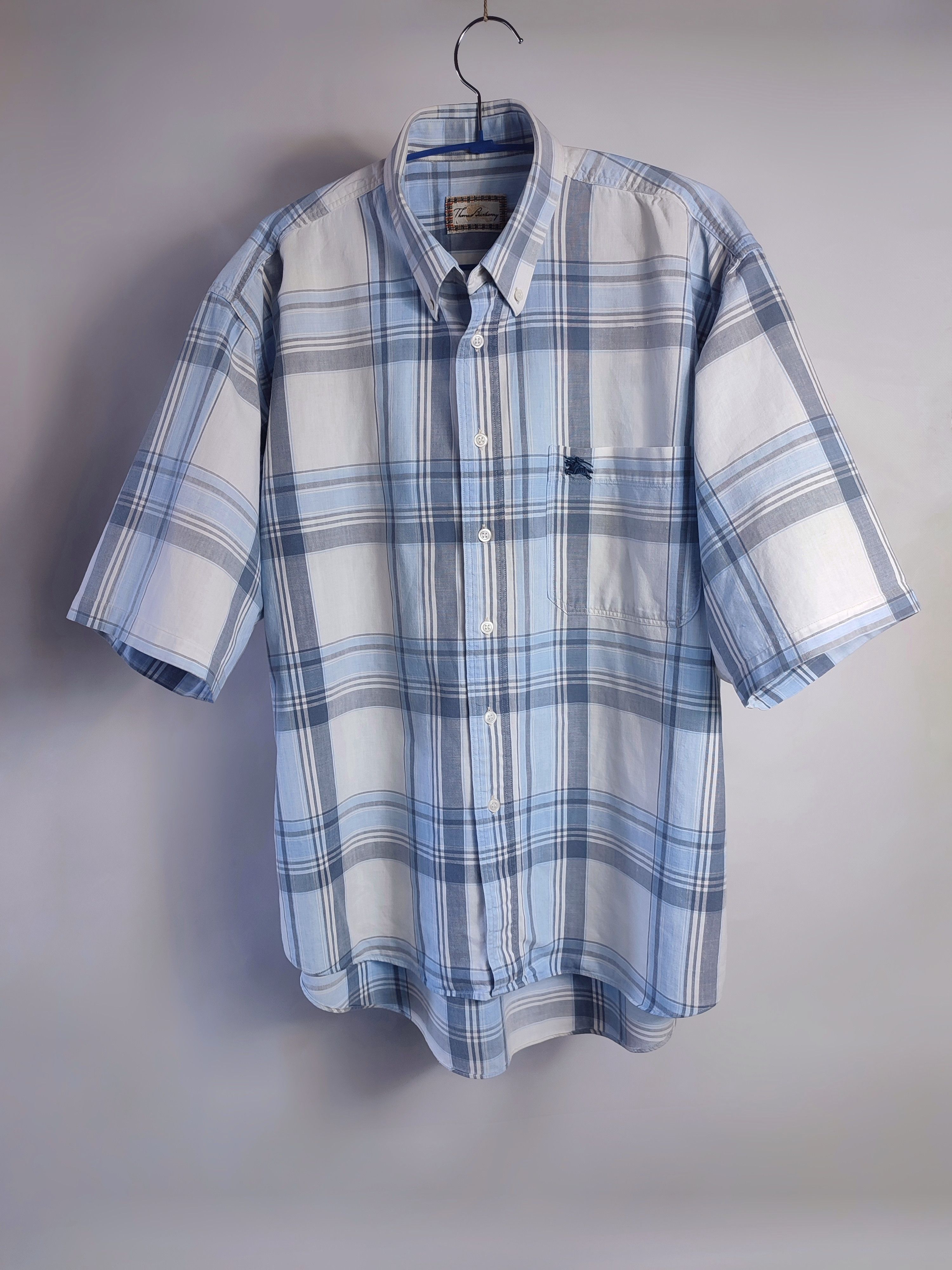 Burberry Burberry Blue Plaid Nova Check Button Up Shirt Vintage Size US L / EU 52-54 / 3 - 8 Thumbnail