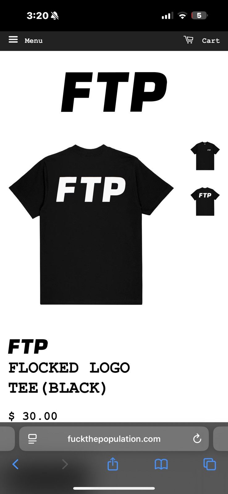 Fuck The Population Fuck The population FLOCKED LOGO TEE (BLACK) Size US L / EU 52-54 / 3 - 2 Thumbnail