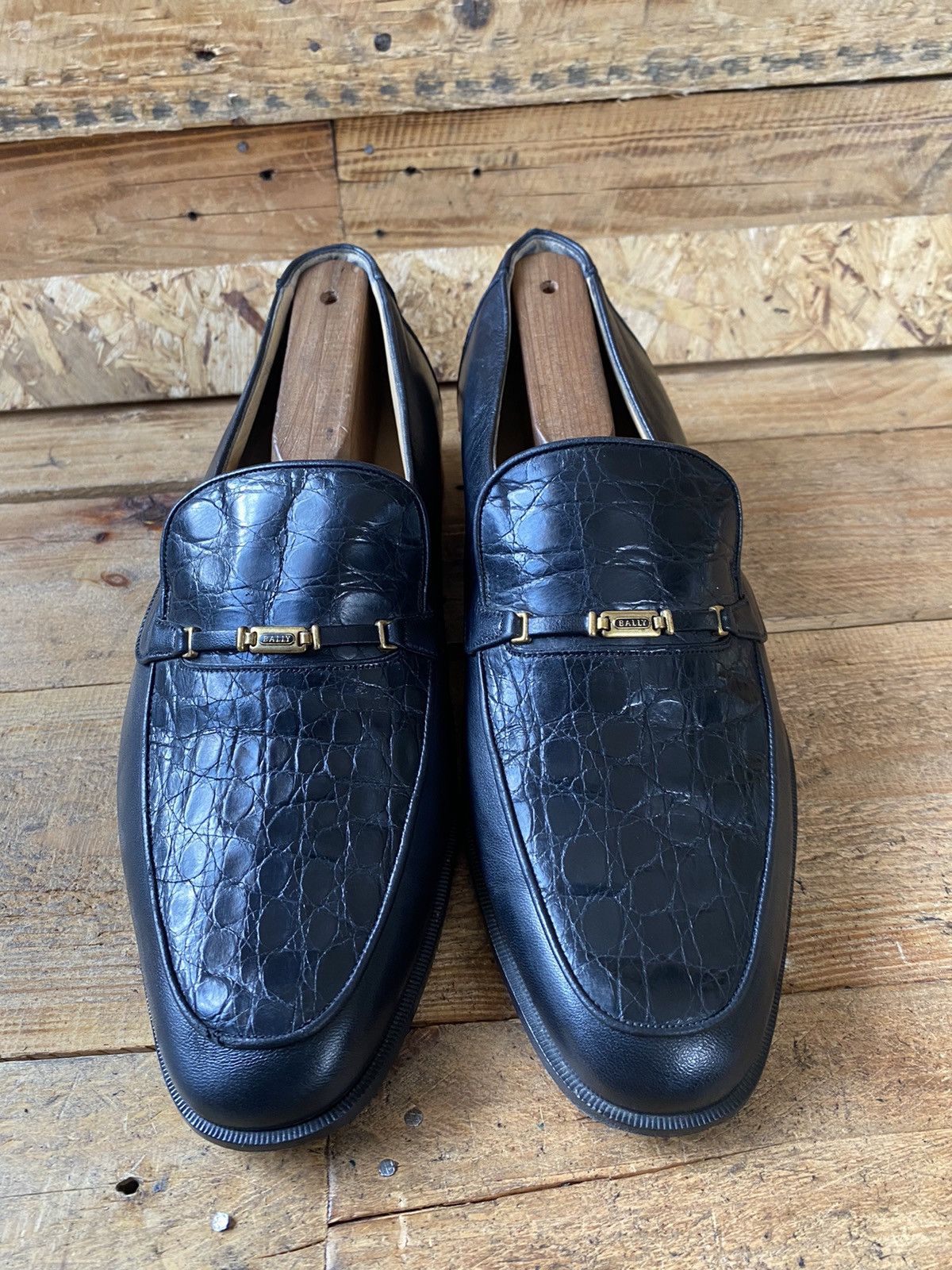 Bally Bally crocodile black leather heeled loafers,slip on sz uk 8 Size US 9 / EU 42 - 11 Thumbnail