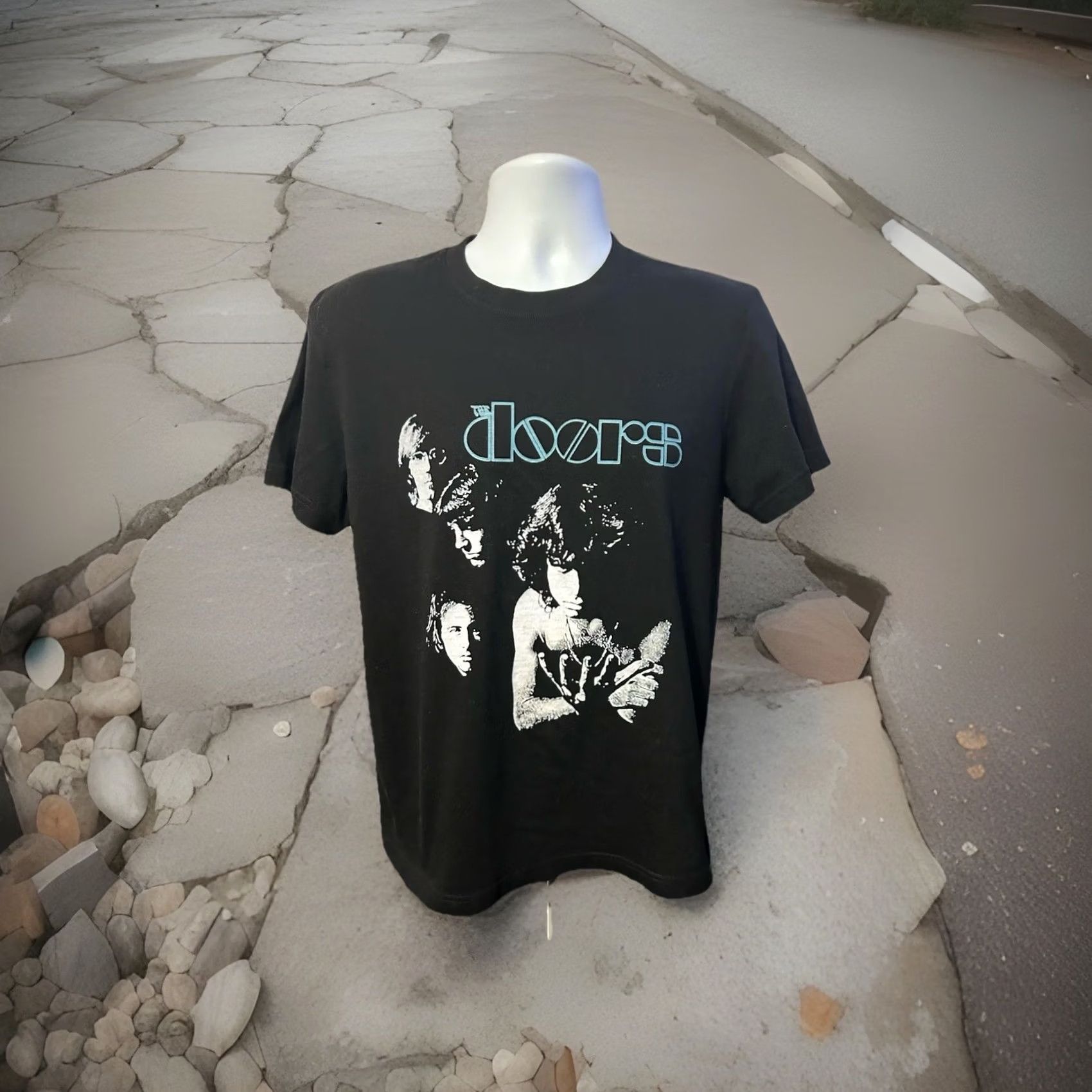 Vintage The Doors Shirt Adult Medium Black Front Graphic - The Doors Concert Rock Band Graphic Tee Mens M Black Cotton Knit Short Sleeve Crew Neck 2010-2019 Size US M / EU 48-50 / 2 - 7 Thumbnail