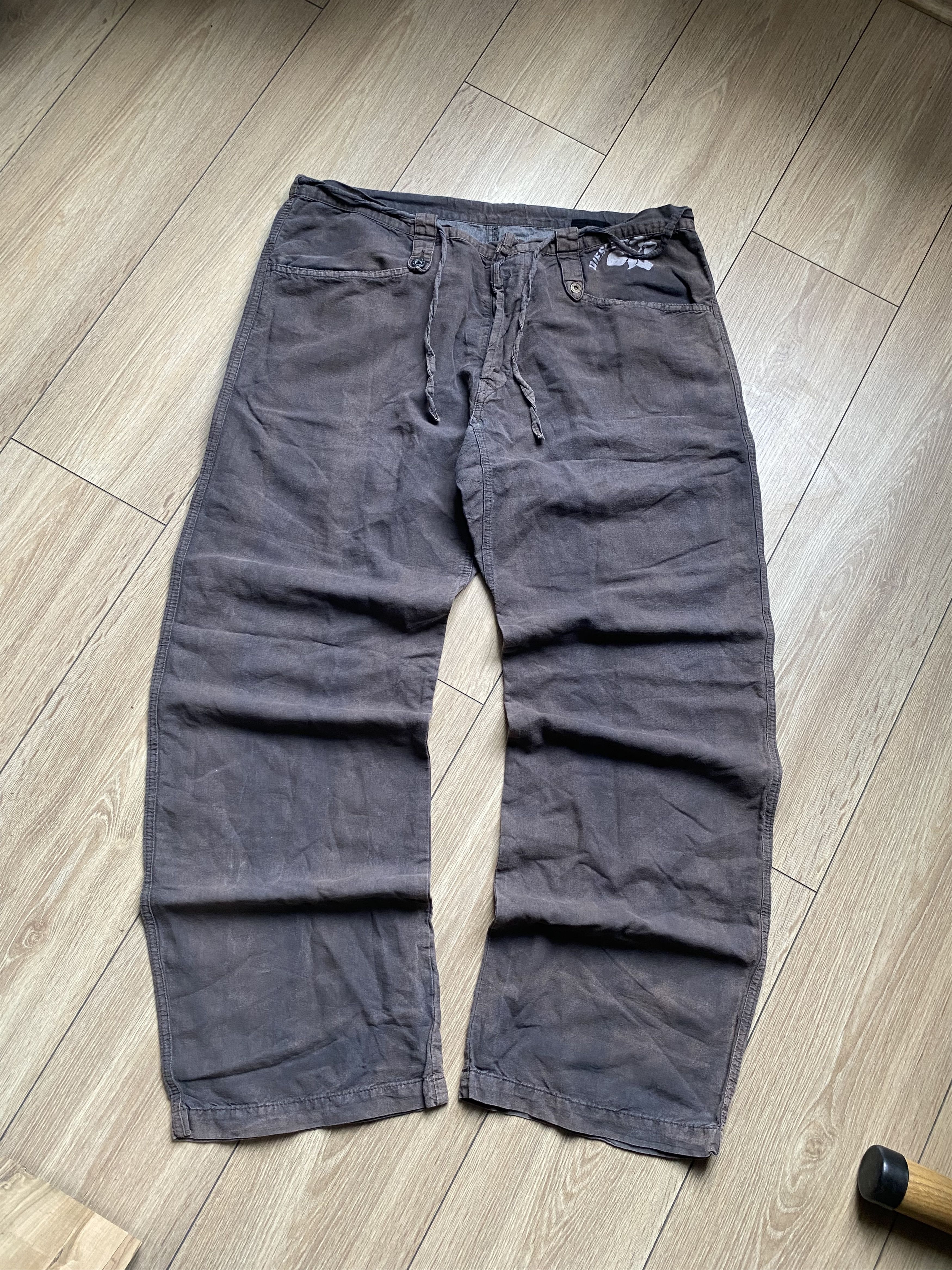 Diesel Diesel Brown Cotton Pants Size 34 Faded Vintage Y2K Wide Fit Size US 34 / EU 50 - 2 Thumbnail