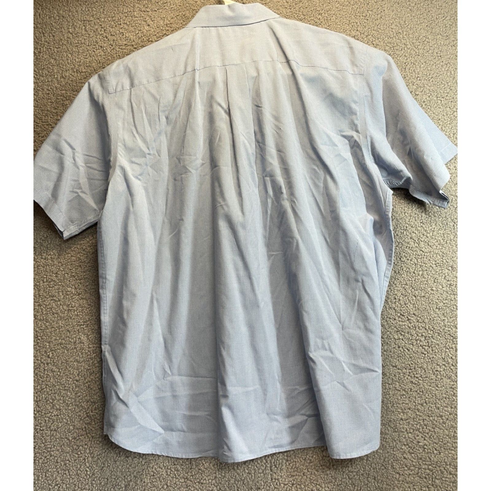 Cremieux Daniel Cremieux Dress Shirt Mens XL Button-Up Short Sleeve Classic Blue Mens XL Dress Shirt Size 46R - 4 Thumbnail