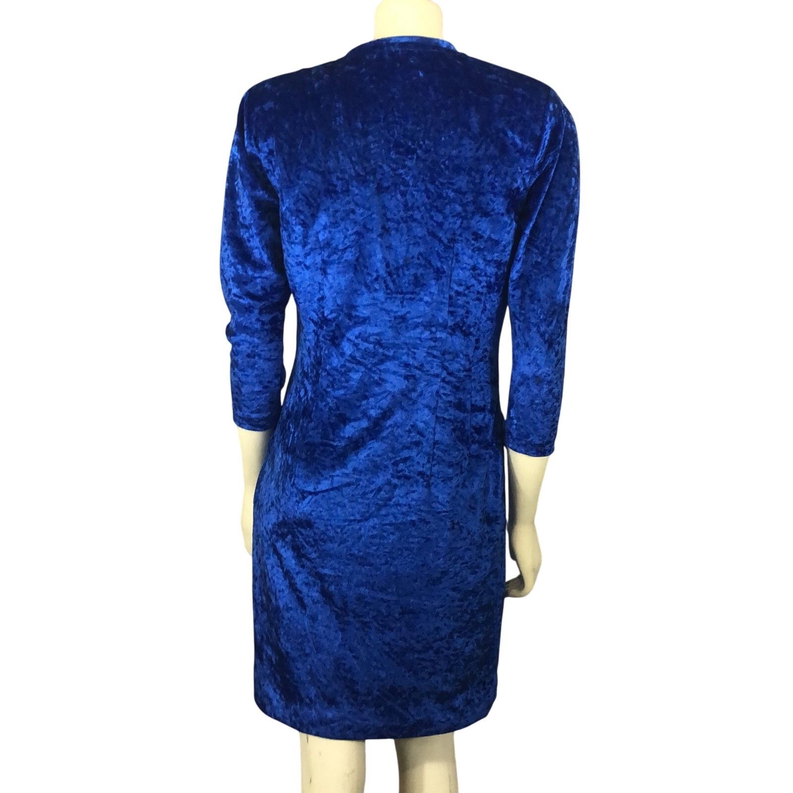 Handmade VVTG 70's handmade crushed velvet blue coat dress small Size S / US 4 / IT 40 - 2 Thumbnail