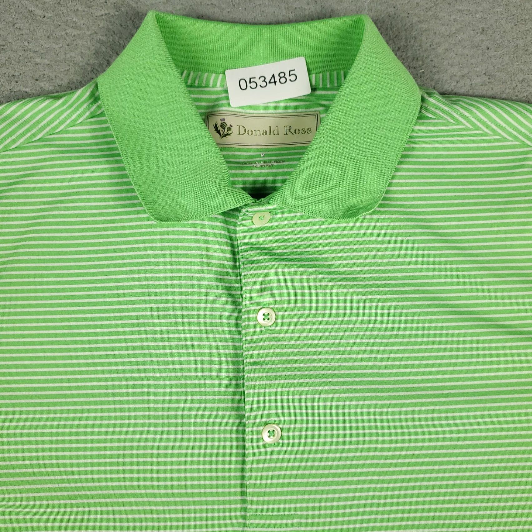 Vintage Donald Ross Polo Shirt Mens Size Medium Green Striped Casual Golf Short Sleeve * Size US M / EU 48-50 / 2 - 2 Thumbnail